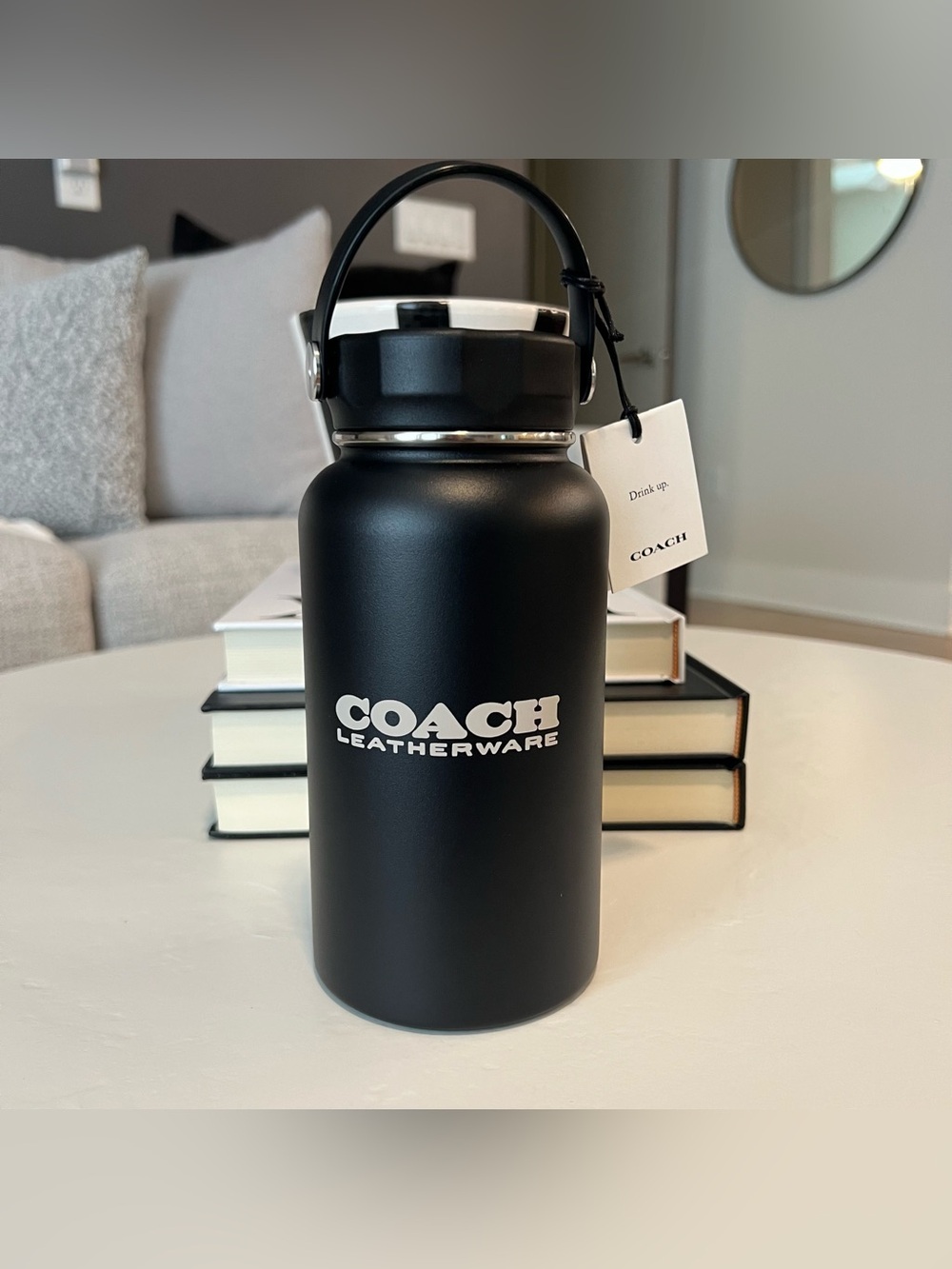 COACH Leatherware Matte Black Insulated Bottle